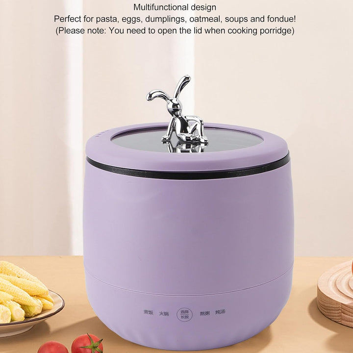 Mini-Reiskocher Multifunktional für 2 Personen, 1,8 L, 450 W, tragbar, EU-Stecker 220 V (PURPLE), PU