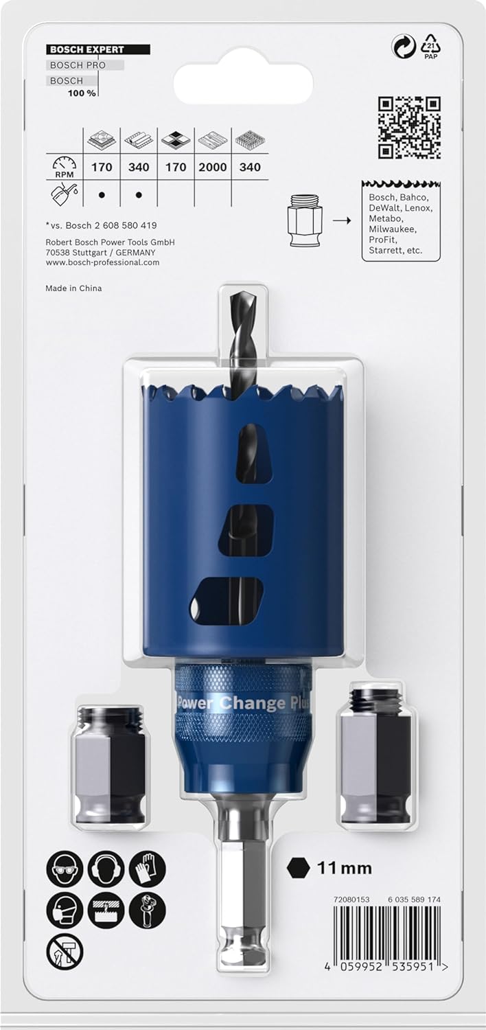 Bosch Professional 1x Expert Tough Material Lochsäge Starter Set (für Holz mit Metall, Ø 51 mm, Zube