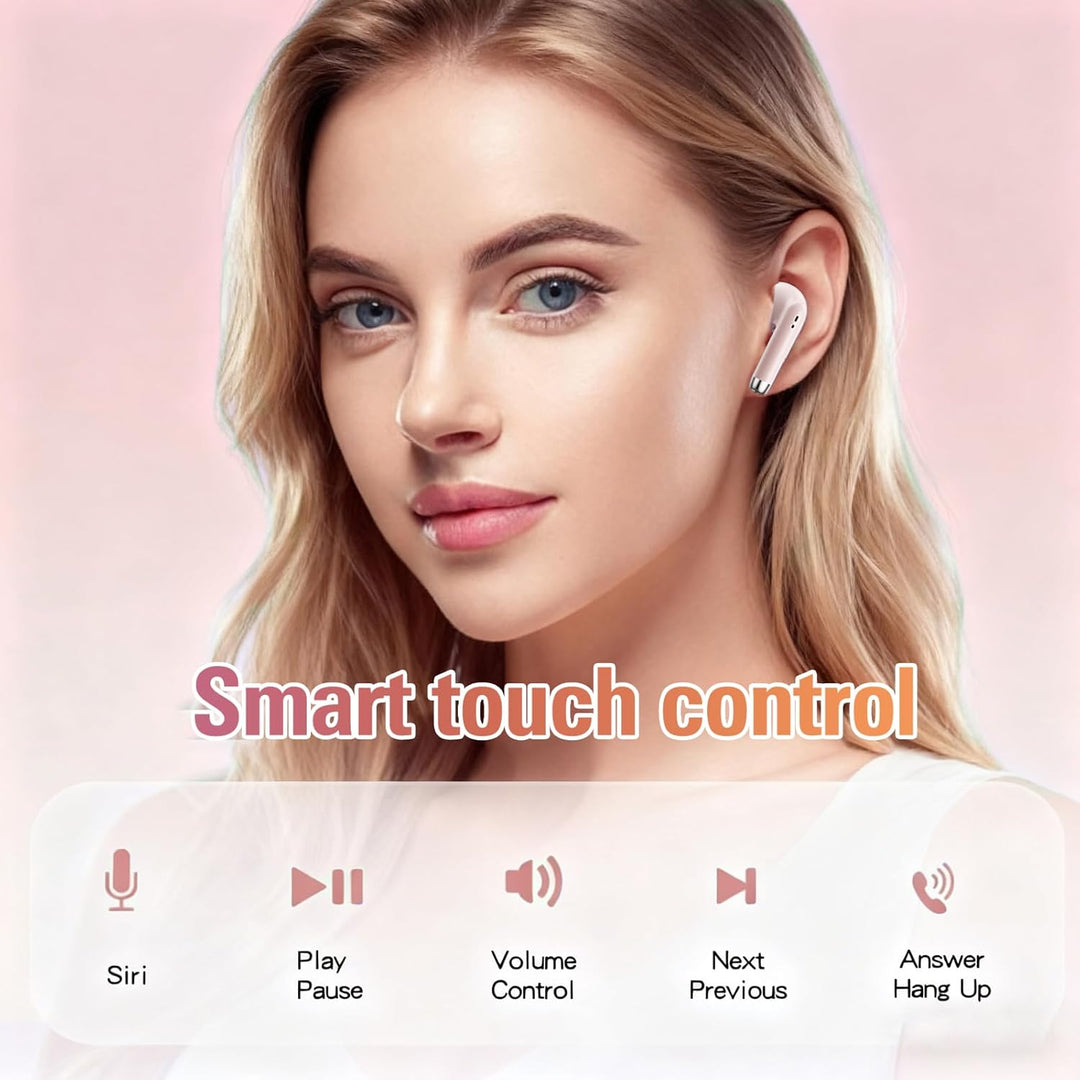 Rosa In Ear Kopfhörer kabellos Bluetooth für iPhone Android Kopfhörer kleine Ohren Headphones Earpho