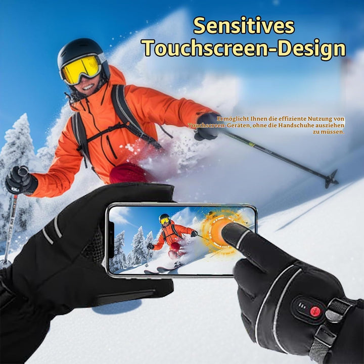 beheizbare Handschuhe—— 5000 mAh Beheizbare Motorradhandschuhe fur kifahren,Wandern,Radfahren,Motorr