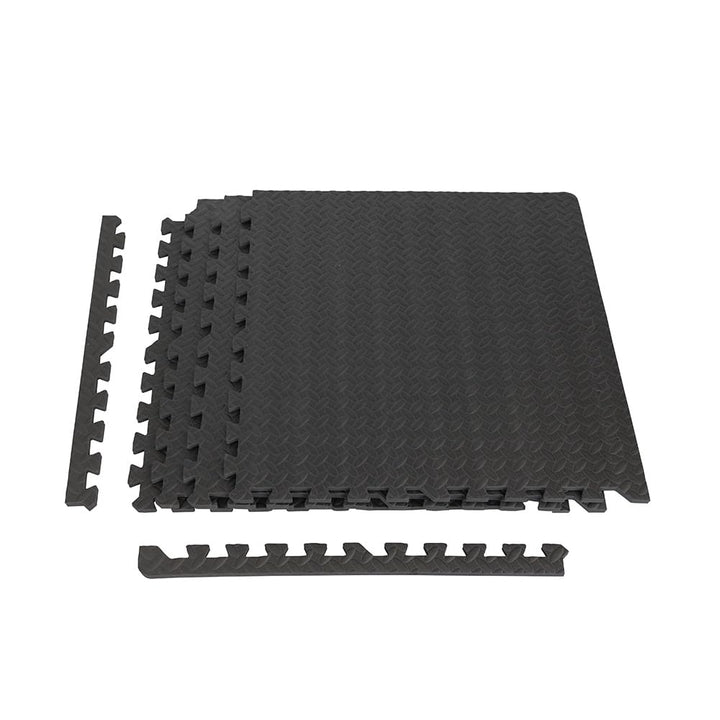 ForzaFit Puzzle-Matte – Gymnastikmatte aus EVA-Schaumstoff – schwarz – 120 x 120 cm – Set mit vier S