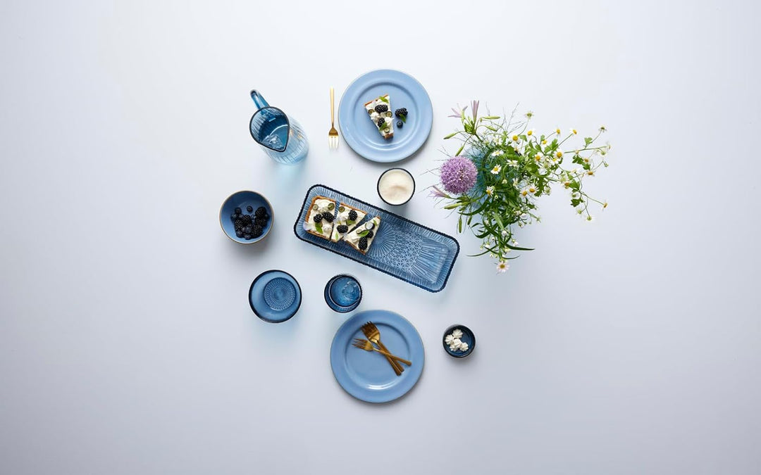 BITZ Kusintha Kanne, Wasserkrug aus Glas, Fassungsvermögen 1,2 L, Blau 1200 ml Blau, 1200 ml Blau