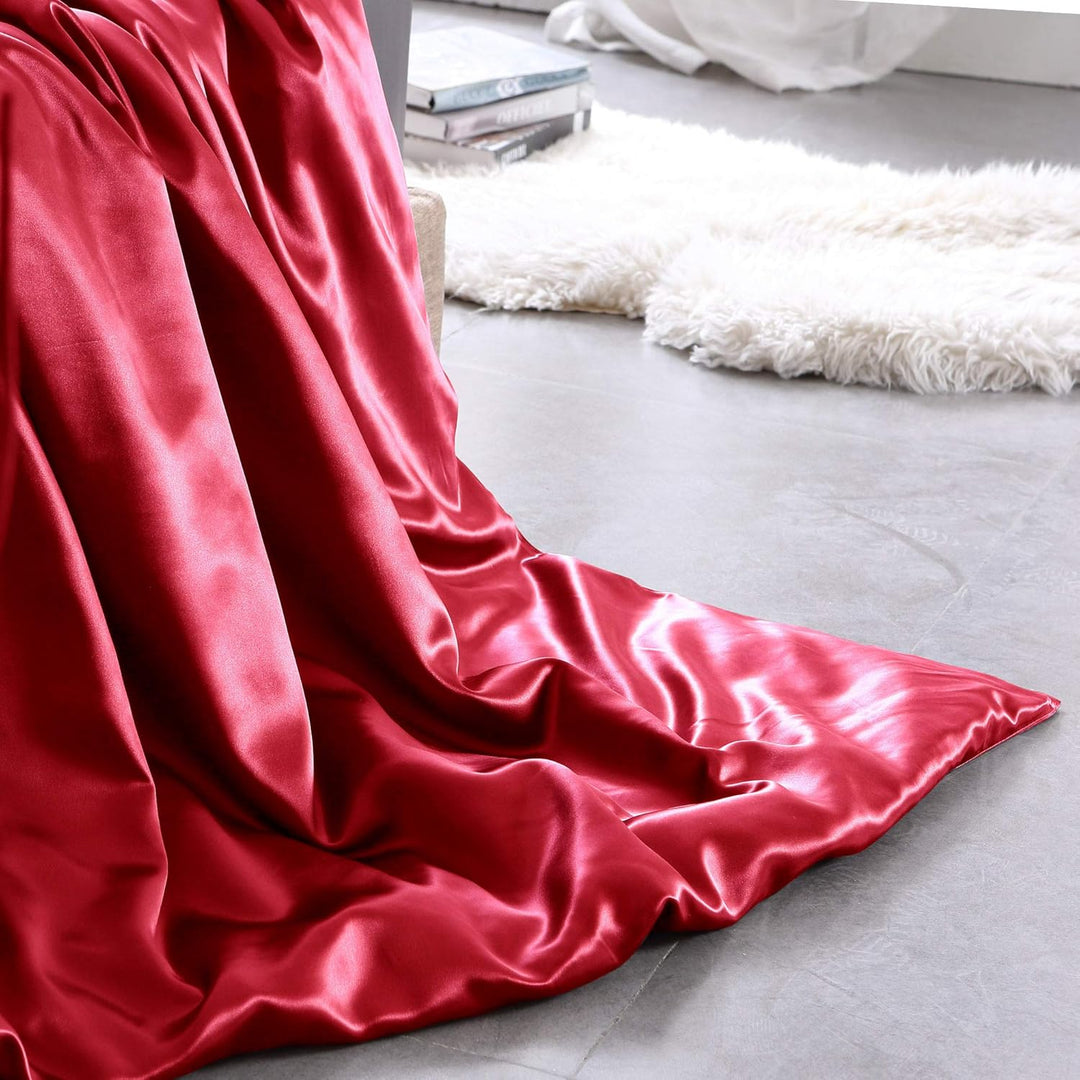 THXSILK Seidenbettwäsche Set 2 teilig, Bettbezug 135 x 200 cm und 40 x 80 cm Kissenbezug, Hypoallerg