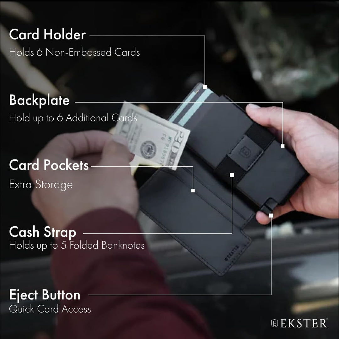 Ekster Geldbörse aus recyceltem Parlamentsleder, Dunkelgrau, Smart, Dunkelgrau