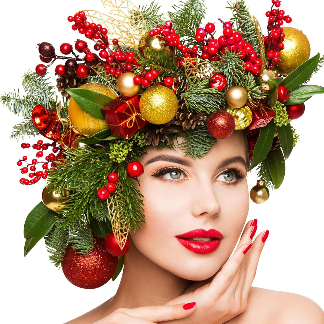 FOMIYES 8st Weihnachtsrote Frucht Zweig Der Stechpalmenbeeren Künstliche Rote Beerenstiele Gefälscht