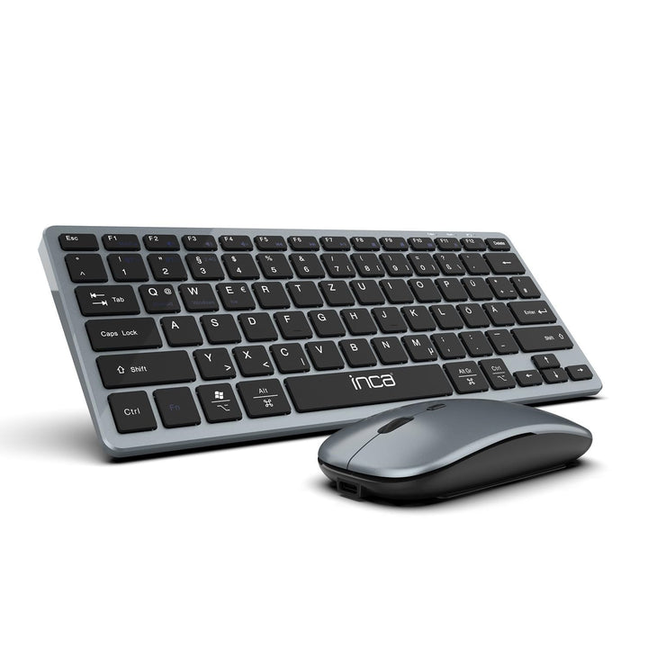 Bluetooth Tastatur Maus Set inca IBK-572BT – Kabellos, Wiederaufladbar, 2,4GHz & Bluetooth 5.0 – Kom