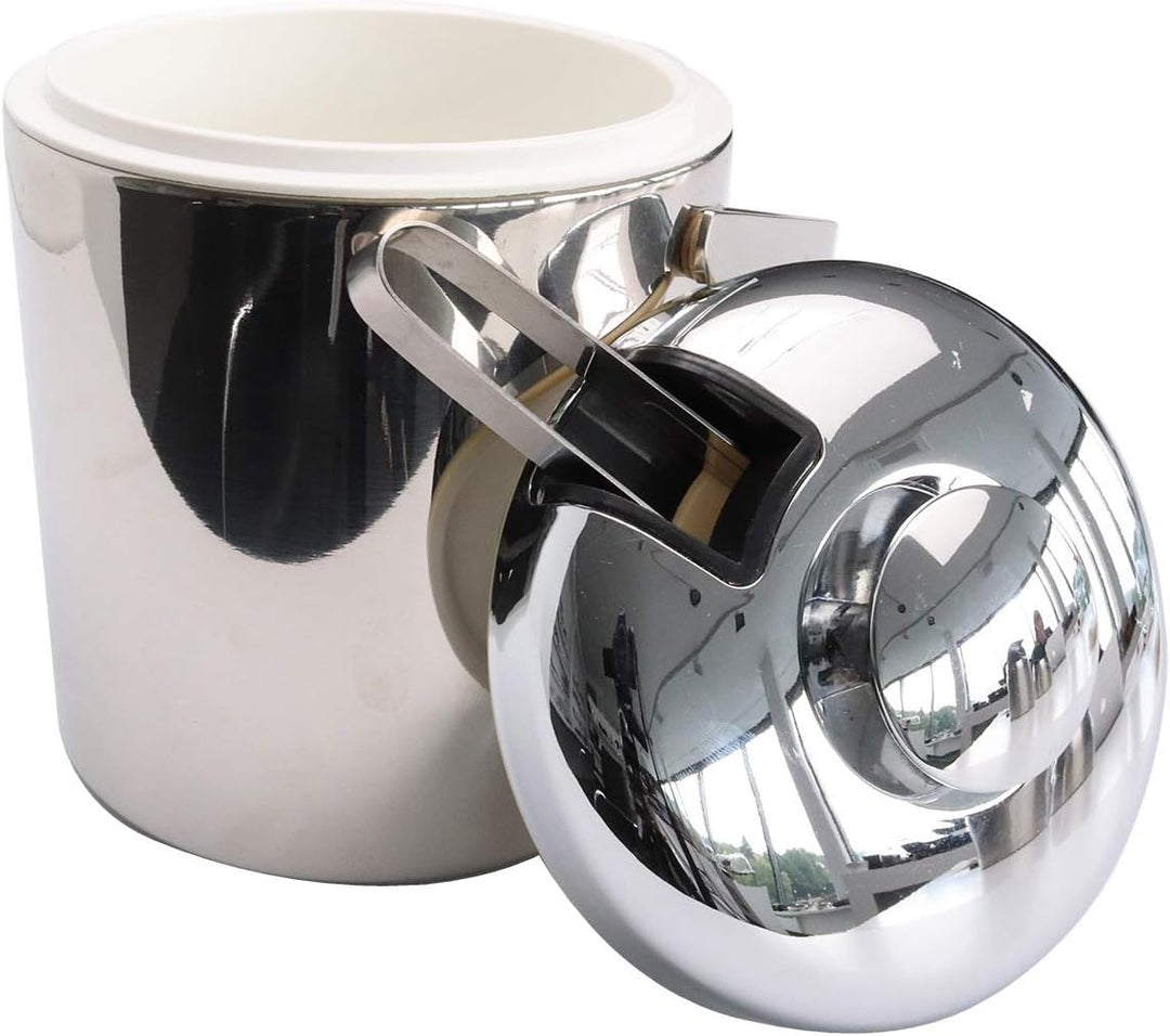 Buddy´s Bar - Profi Eiseimer 1,3 Liter aus Edelstahl mit Deckel, EIS-Zange und Abtropfgitter - Eisbe