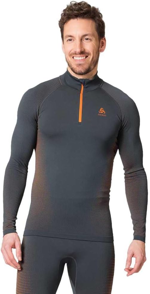 Odlo Herren Performance Warm Eco_196222 Funktionsunterwäsche Langarm Shirt mit Reissverschluss L Ind