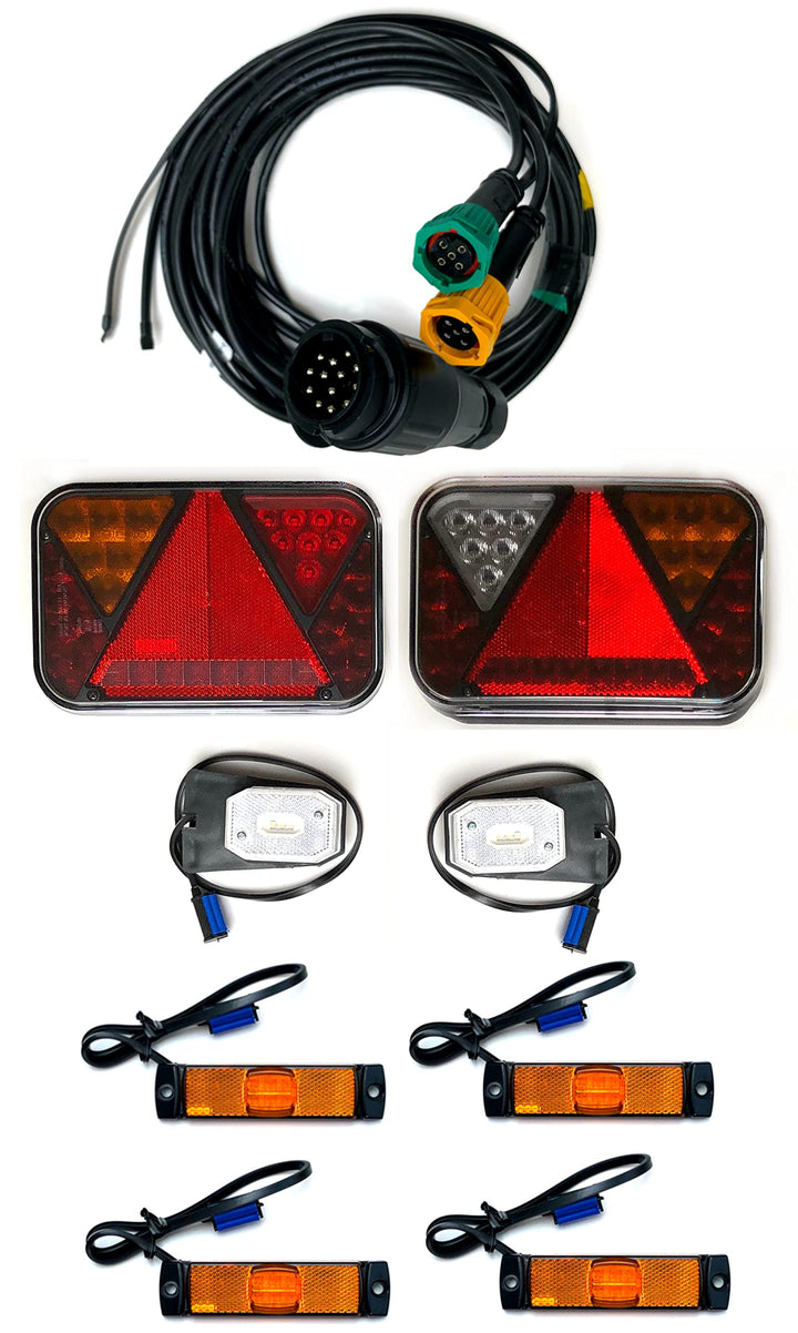 Anhängerbeleuchtung SET LED Rückleuchten LED Control Box System CANBUS Umrissleuchten 13 polig Kabel