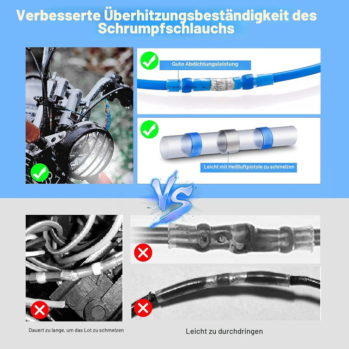 Lötverbinder mit Schrumpfschlauch Kuject 400stk Wasserdichte Kabelverbinder Schrumpfverbinder Schmel