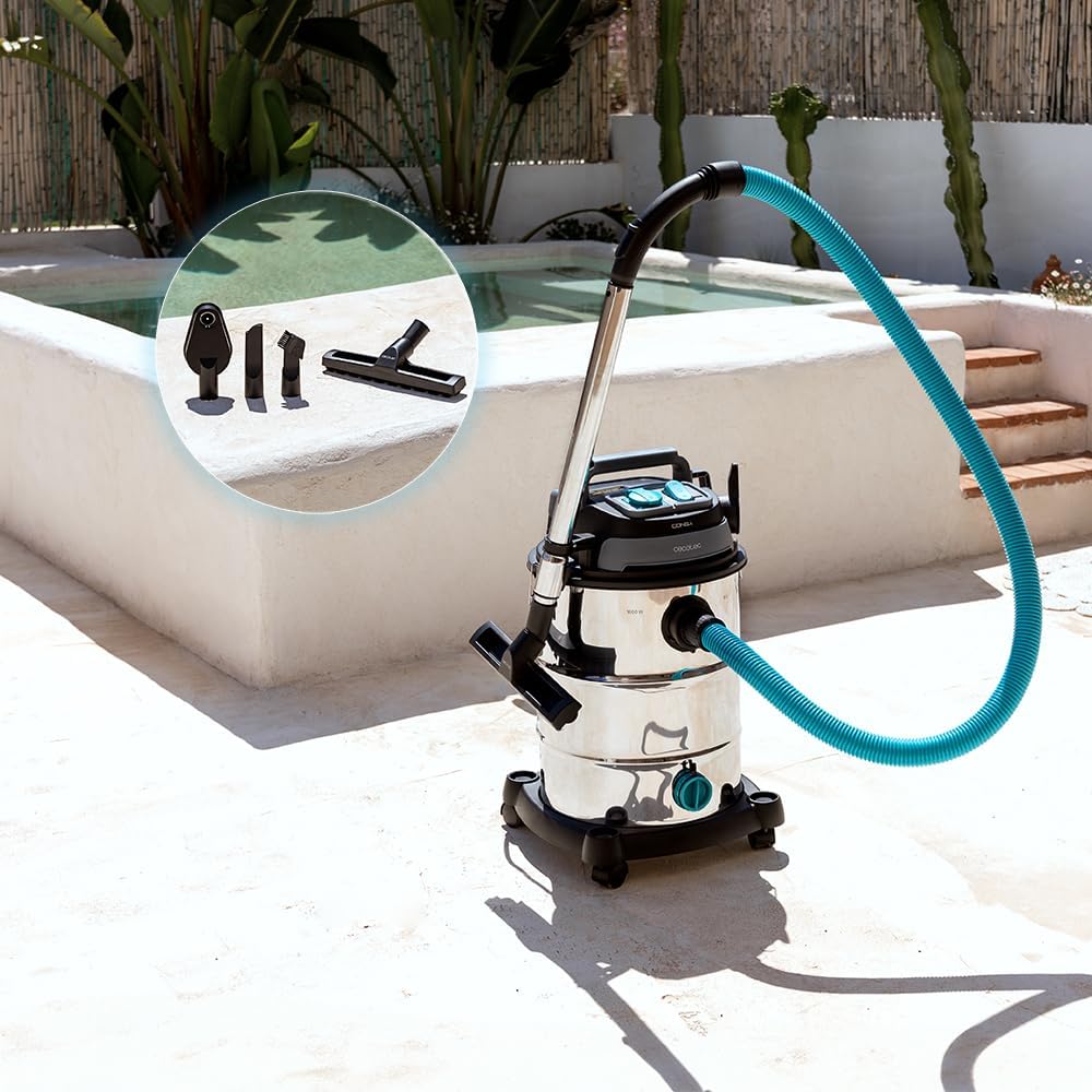 Cecotec Staubsauger für Feste Stoffe und Flüssigkeiten 30L Conga Rockstar Wet & Dry Steel Pro Tool.