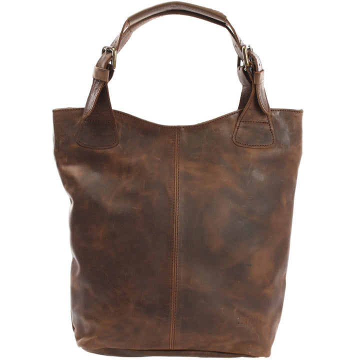 LECONI Henkeltasche Echt-Leder Vintage-Look Damentasche Handtasche für Damen Shopper für Freizeit, B