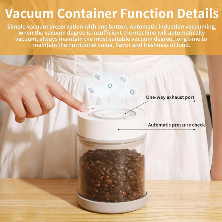 Minidiva Smart Vacuum Container, automatische elektrische luftdichte Glasbehälter für Lebensmittel K