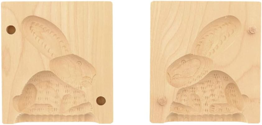 Hofmeister Holzwaren Butter-Klappform, 2-teilig, Hase, 12 cm, handgeschnitzt in Deutschland, Butterf