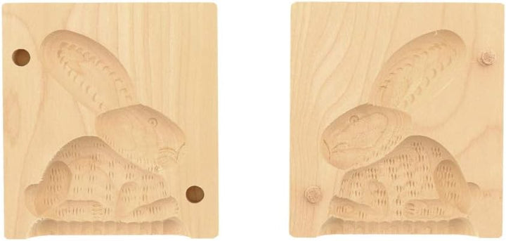 Hofmeister Holzwaren Butter-Klappform, 2-teilig, Hase, 12 cm, handgeschnitzt in Deutschland, Butterf