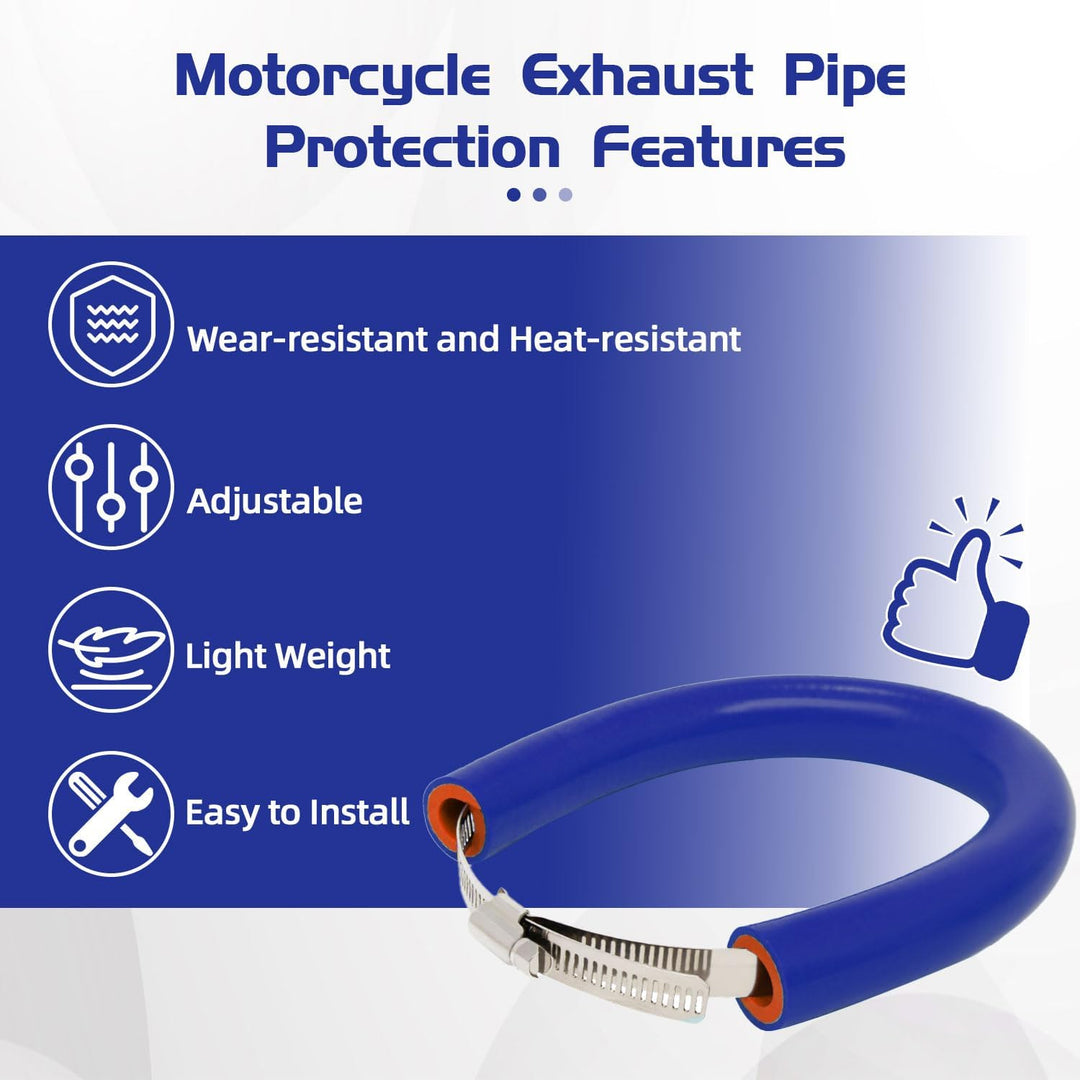52 cm/20,47" Motorrad Auspuff Schutzring,Universeller Verstellbarer Auspuff Schutz Hitzeschutz Auspu