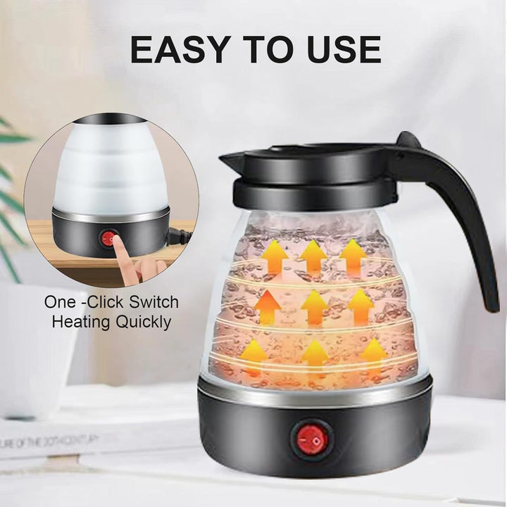 RANJIMA Faltbarer Wasserkocher,0.6L Camping Wasserkocher Mini Wasserkessel Tragbarer Silikon Reisewa