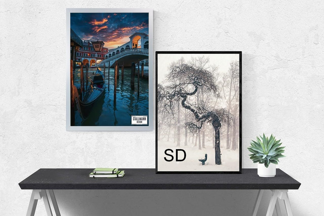 Stallmann Design Bilderrahmen 50x90 cm alu Holz mit Acrylglas Rahmen-Breite 20mm Posterrahmen Wechse