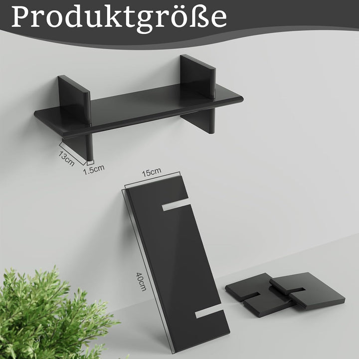 Holz Wandregal 3er Set, Schweberegal für Deko und Aufbewahrung | Platzsparende Hängeregale aus Holz
