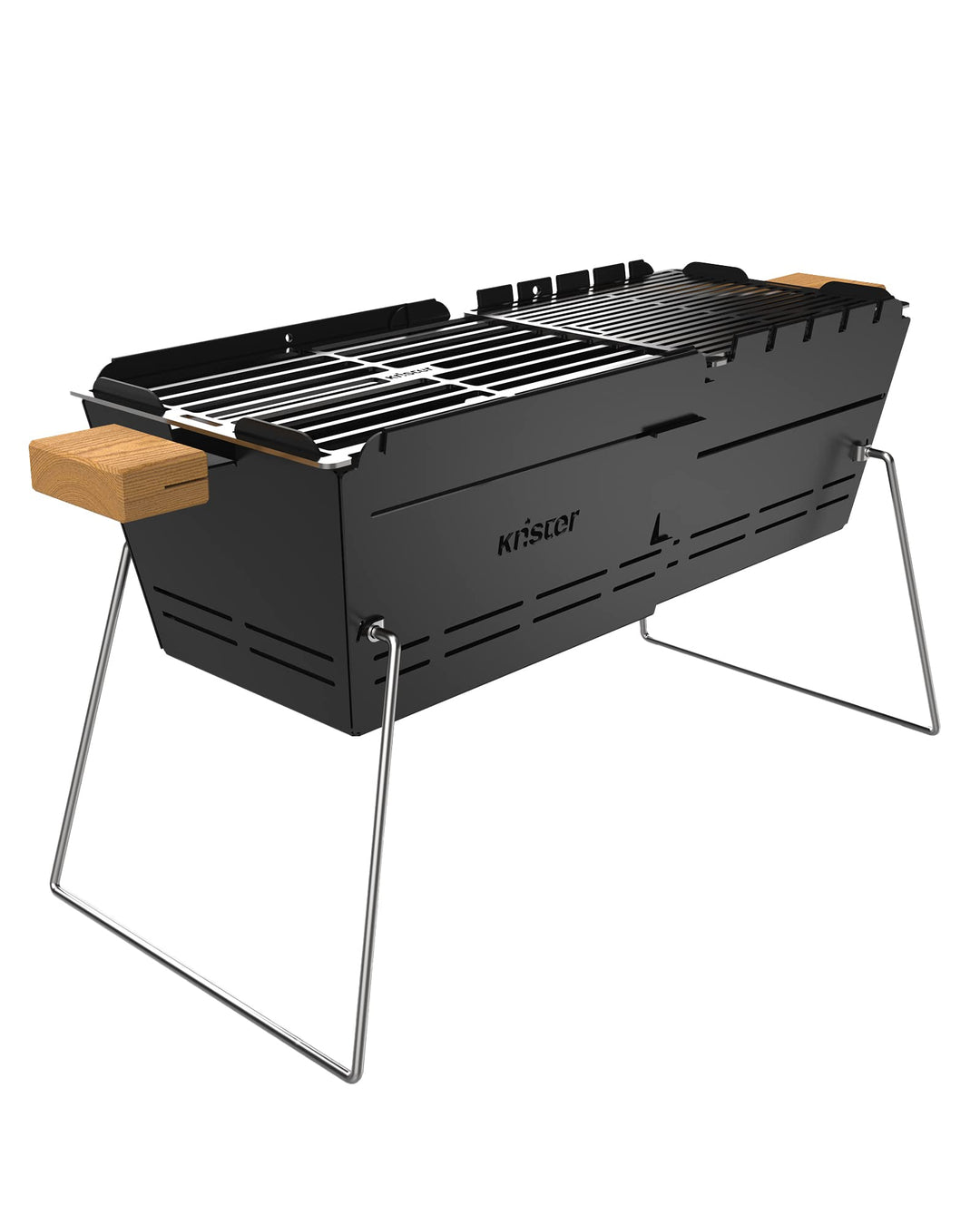 Knister Mobiler Holzkohle-Grill | Ideal Als Camping Grill & Feuerschale | Für 2-6 Personen | Mit Mas
