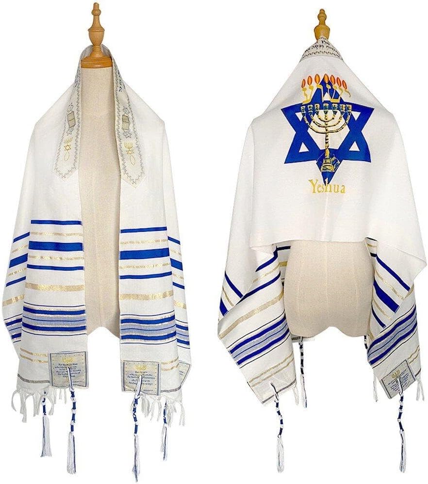 Messianischer Tallit-Gebetsschal, Israel, Jeschua, Licht der Welt, Gebetsschal, messianischer Schal,