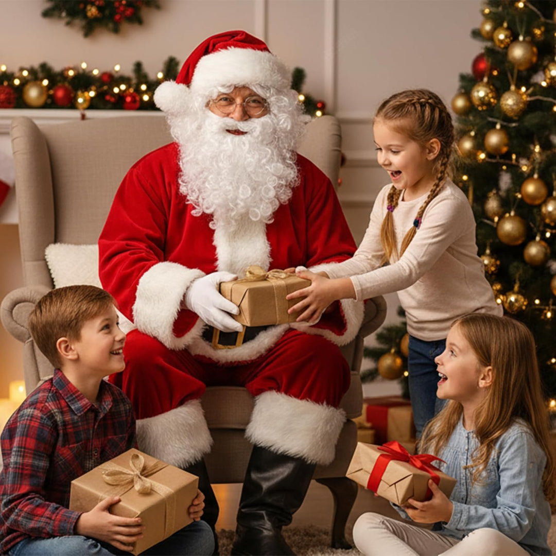 Balinco Perücke + Bart + Mütze + Augenbrauen + Brille Weihnachtsmann Nikolaus Santa Claus Weihnachte