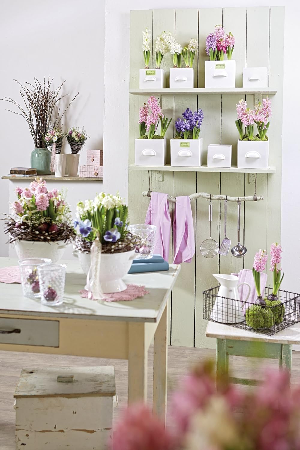 Blumentopf Würfel Sandra's Secret Garden weiss eckig 17 cm Ø 18,0 x 18,0 cm von Sandra Rich