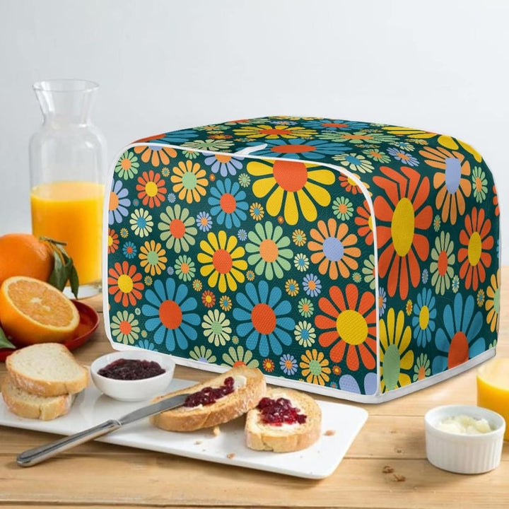 Toaster-Abdeckung mit Blumenmotiv und Gänseblümchen-Motiv, 2 Scheiben, Hahn-Muster, Brot-Toaster, Of