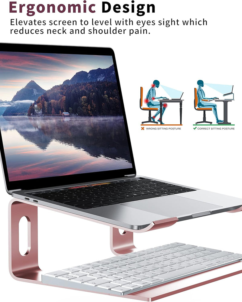 ALASHI Laptop-Ständer für Schreibtisch, Aluminium-Computer-Erhöhung, ergonomischer Notebook-Halter,