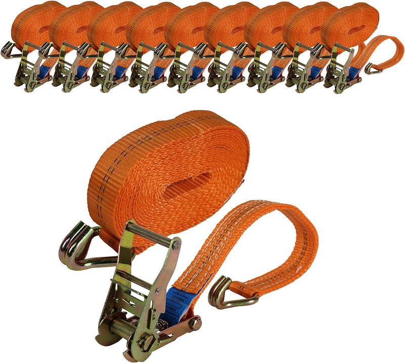 TRUTZHOLM 10x Profi Ratschen Spanngurt Spanngurte Zurrgurt 2-TLG 6m 2t 2to 2000kg TÜV/GS ORANGE