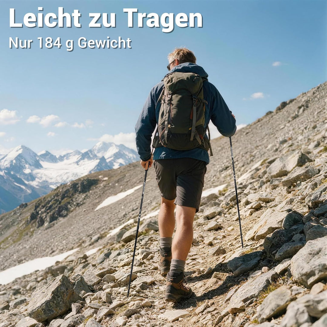 Nordic Walking Stöcke Ultraleicht 211g, Verstellbare Wanderstöcke 78-135cm, Professioneller Gehstock