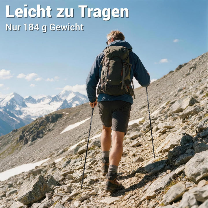 Nordic Walking Stöcke Ultraleicht 211g, Verstellbare Wanderstöcke 78-135cm, Professioneller Gehstock