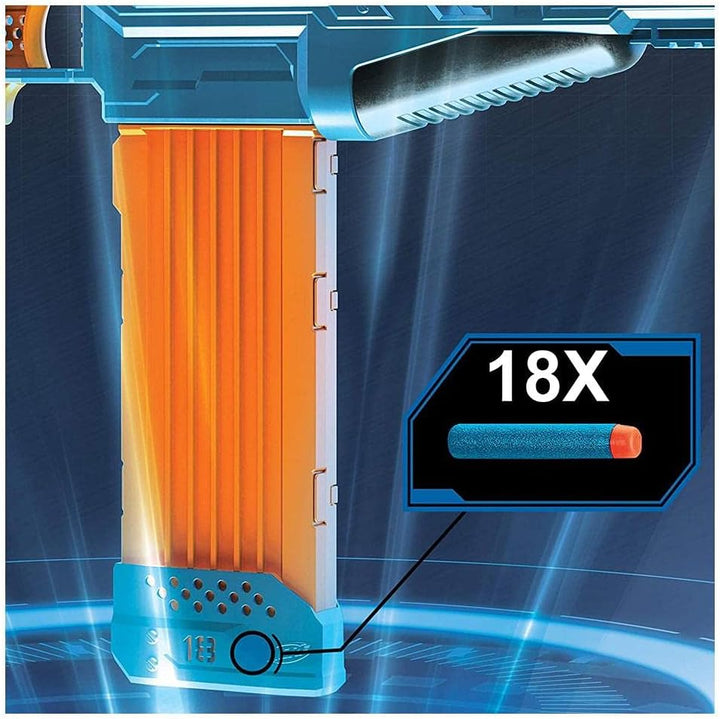 Nerf Elite 2.0 Turbine CS-18 motorisierter Blaster, 36 Nerf Darts, 18-Dart Clip-Magazin, Tactical Ra