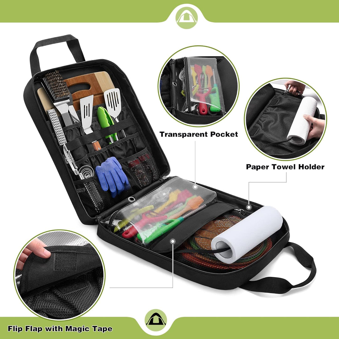 HODRANT Hängende Camp Utensilien Organizer Tasche mit Handtuch Papier Halter, Camp Kitchen Koffer fü