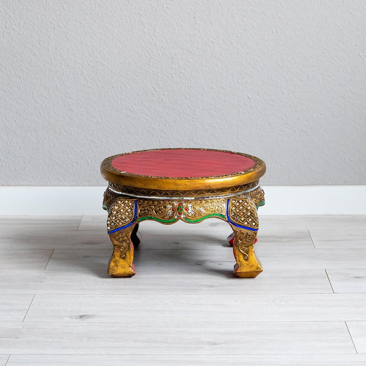 livasia Runder Opiumtisch, Beistelltisch, Glasmosaiktisch, Nachttisch, Hocker (mittelerer Tisch) 40c