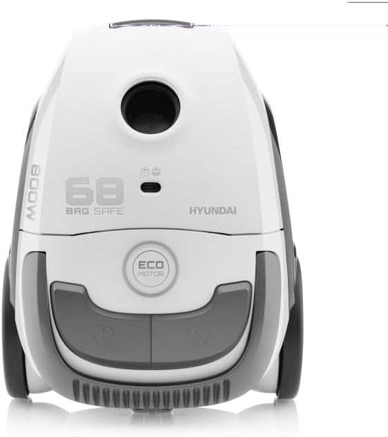 HYUNDAI ELECTRONICS Staubsauger mit Beutel VC068WG I 800 W I ECO-Motor I 2l Volumen I Weiss/Grau
