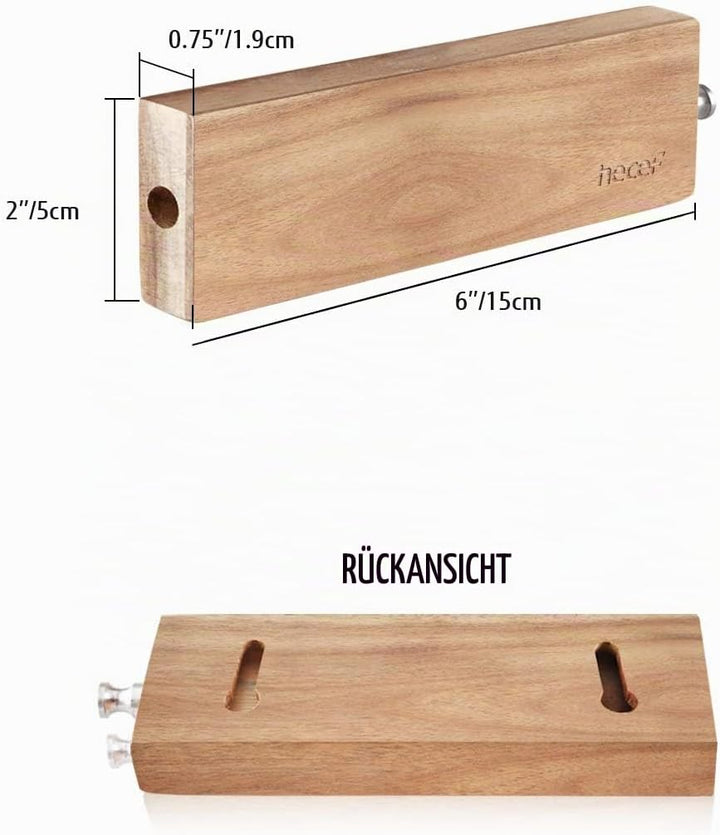 hecef 6 Zoll Magnetikwerkzeughalter, Akazienholzmagnetikmesserbar, Küchenwerkzeug speichern, verschi