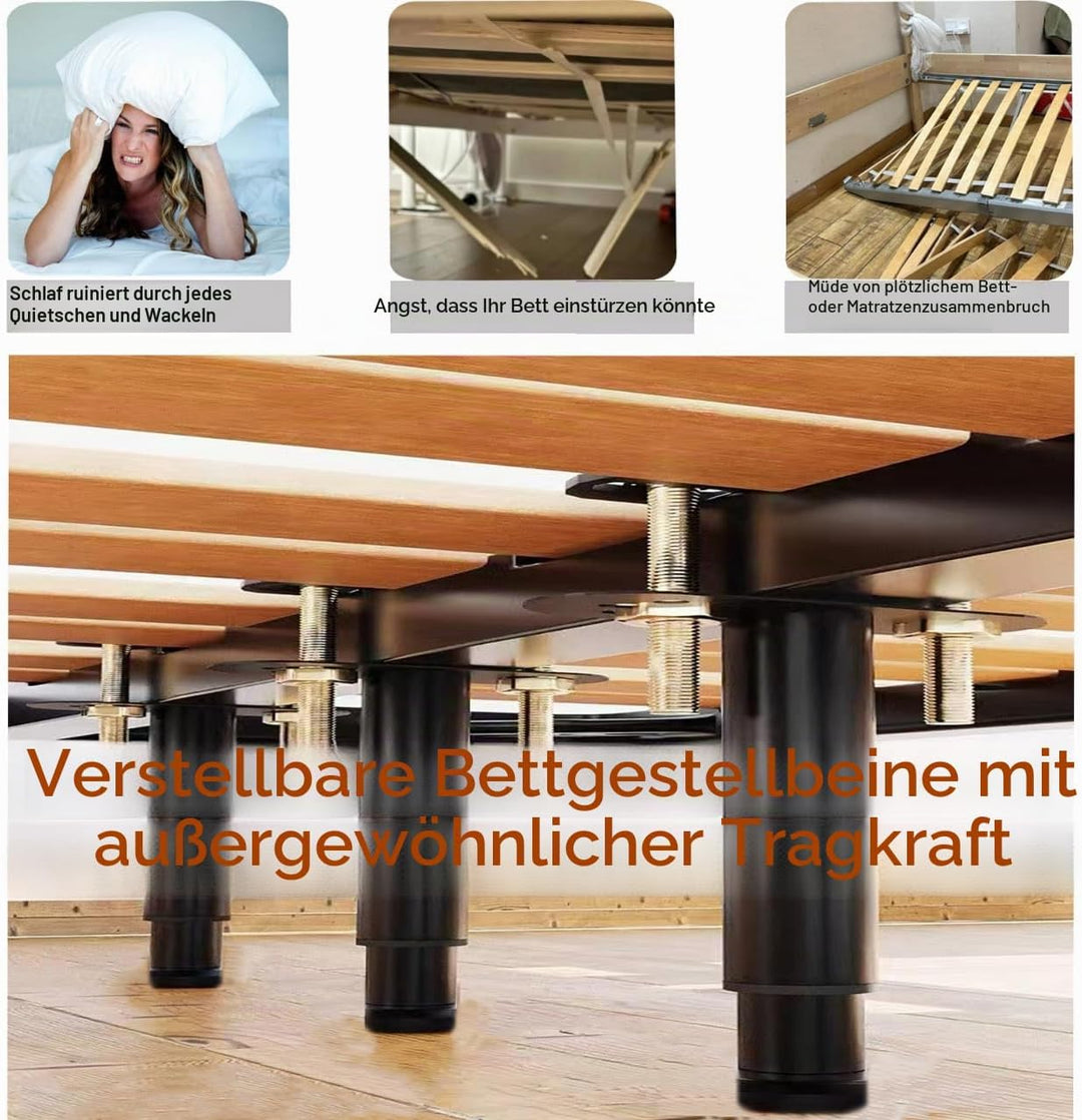 Oursouion Bettbeine, verstellbar, einziehbar Bettfüsse, strapazierfähig, Lattenstützbein, Metall-Möb
