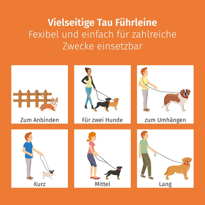 Floxik Premium Führleine Hund | Hundeleine 3m Verstellbar - Tauleine für kleine &amp; mittelgrosse Hunde