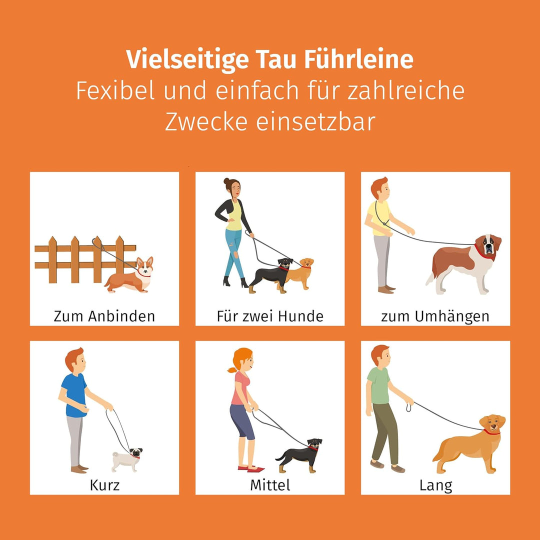 Floxik Premium Führleine Hund | Hundeleine 3m Verstellbar - Tauleine für kleine & mittelgrosse Hunde