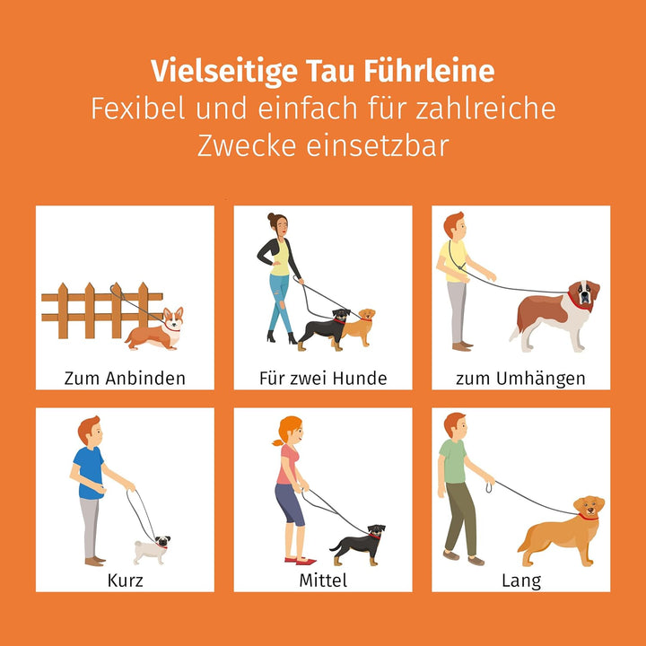 Floxik Premium Führleine Hund | Hundeleine 3m Verstellbar - Tauleine für kleine & mittelgrosse Hunde