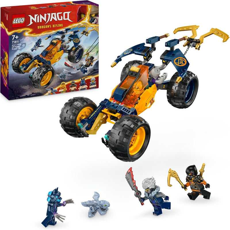 LEGO NINJAGO Arins Ninja-Geländebuggy, Ninja-Spielzeug mit Auto, Drache und 4 Mini-Figuren & NINJAGO