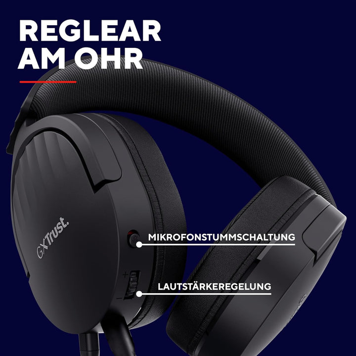 Trust Gaming GXT 489 Fayzo Gaming Headset, 85% Recyclingkunststoff, für PC, PS5, PS4, Xbox Series X|