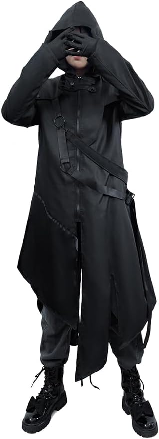 Feynman Herren Vintage Frack Steampunk Gothic Jacke Viktorianischen Retro Mittellang Mantel Punk Jac