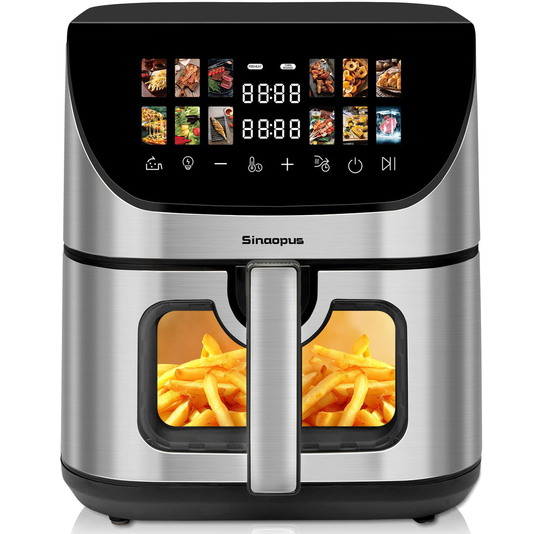 Heissluftfritteuse XXL Gesunde Fritteuse mit Sichtfenster, 1800W Airfryer 9L Heissluftfritteuse mit