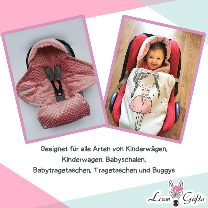Love Gifts® Einschlagdecke Babyschale 80 * 85 cm, Baby Erstausstattung für Autositz, Kuscheldecke fü
