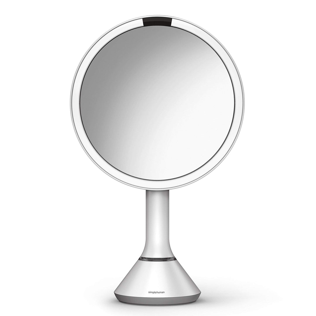 simplehuman, 20cm, Sensorspiegel mit Touch-Helligkeitsregelung, 5-fache Vergrösserung, weiss Stahl,