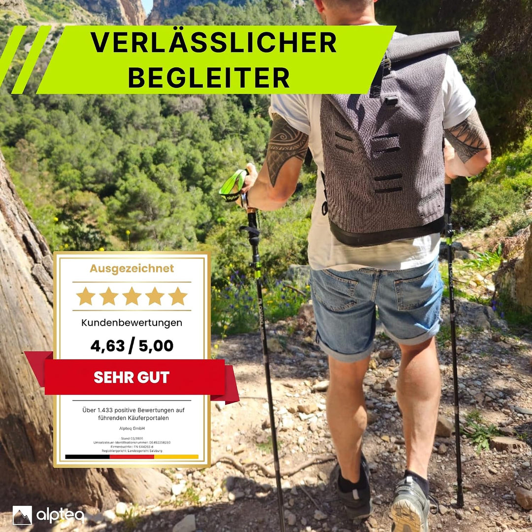 Zugspitze Carbon Wanderstöcke Teleskop – Ultraleichte Trekkingstöcke für Damen, Herren &amp; Kinder | Ve