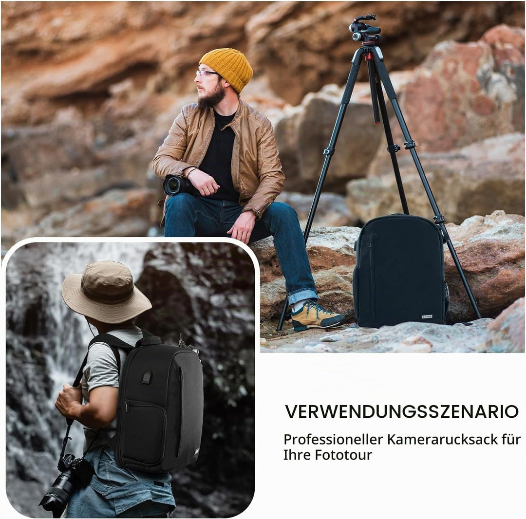 CADeN Anti-Diebstahl-Design Kamerarucksack Tasche für Sony Canon Nikon DSLR/SLR Spiegellos Wasserdic