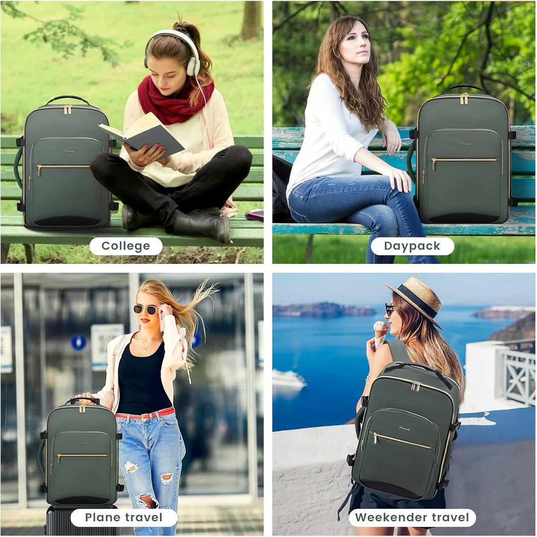 LOVEVOOK Handgepäck Rucksack Flugzeug, 40L Gross Reiserucksack Damen Kofferrucksack, Wasserdicht Rei